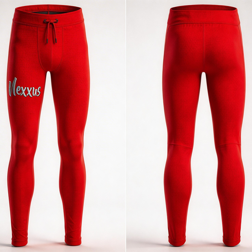 Nexxus Crimson-Lock Custom Men’s Premium Grappling Tights (Elite High-Gloss Metallic Royal Red Compression BJJ Spats & Pro Training Tights)