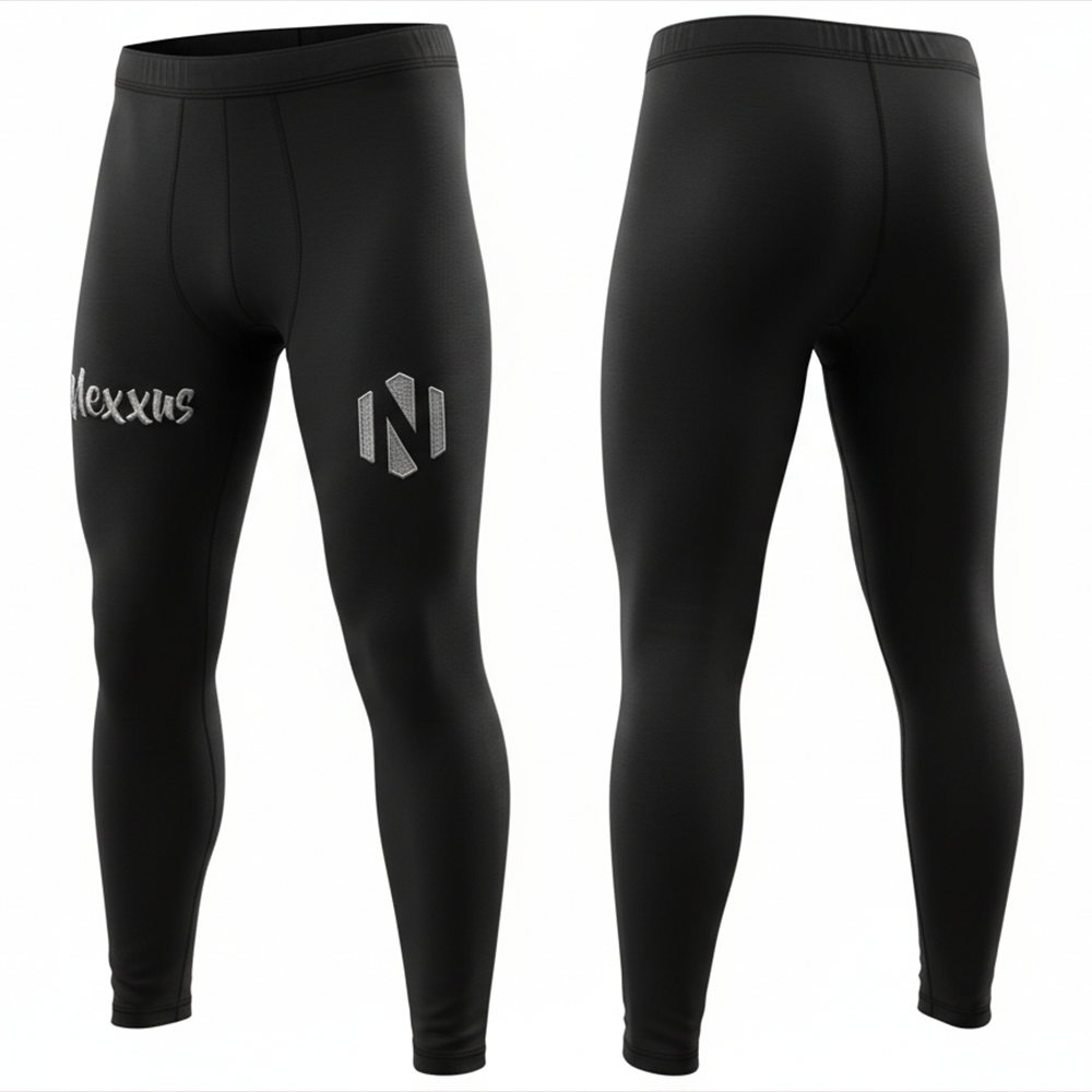 Nexxus Onyx-Lock Custom Men’s Premium Grappling Tights (Elite High-Gloss Metallic Black Compression BJJ Spats & Pro Training Tights)