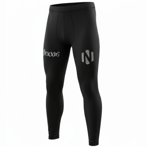 Nexxus Onyx-Lock Custom Men’s Premium Grappling Tights (Elite High-Gloss Metallic Black Compression BJJ Spats & Pro Training Tights)