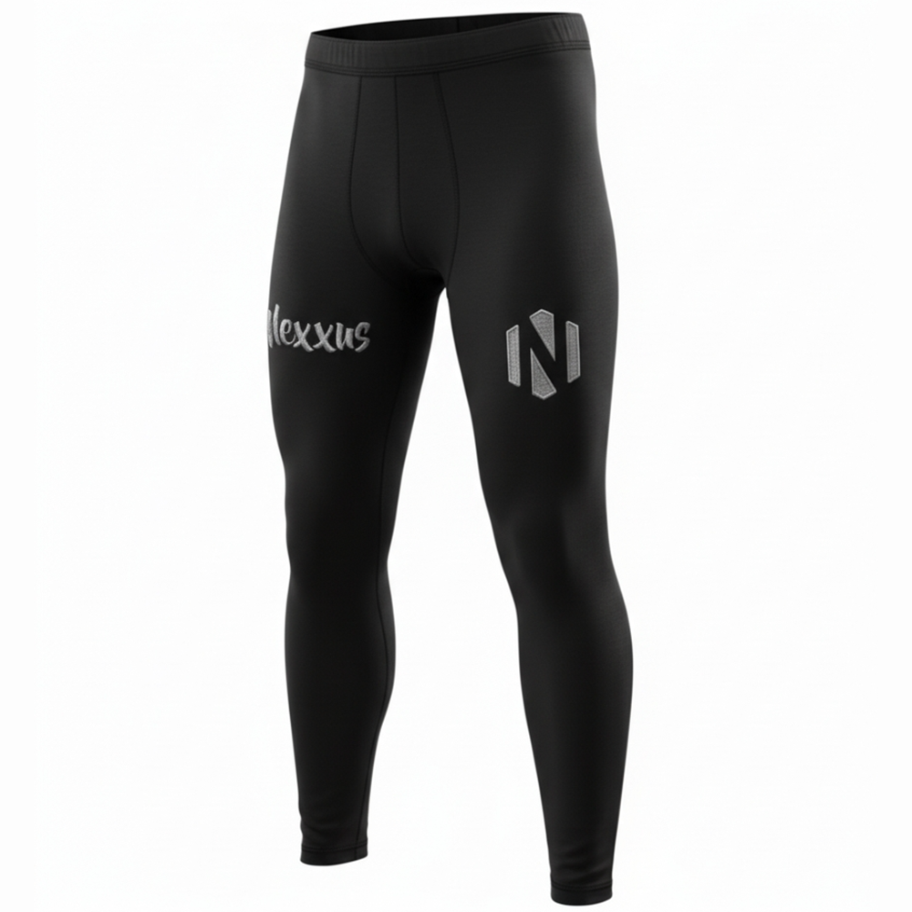 Nexxus Onyx-Lock Custom Men’s Premium Grappling Tights (Elite High-Gloss Metallic Black Compression BJJ Spats & Pro Training Tights)