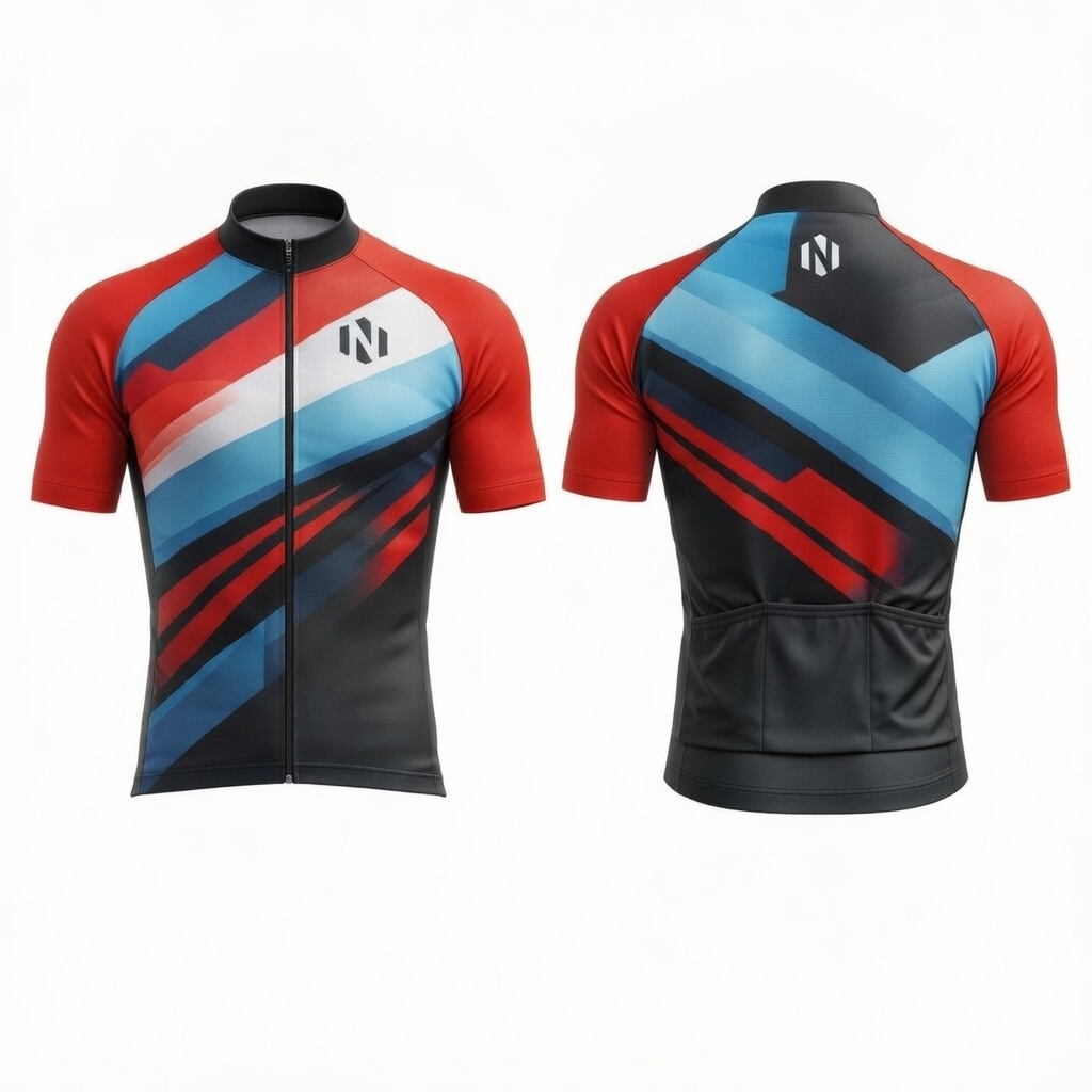 Nexxus Velocity Geometric Racing-Fit Custom Cycling Kit (Short-Sleeve Jersey & Compression Shorts)