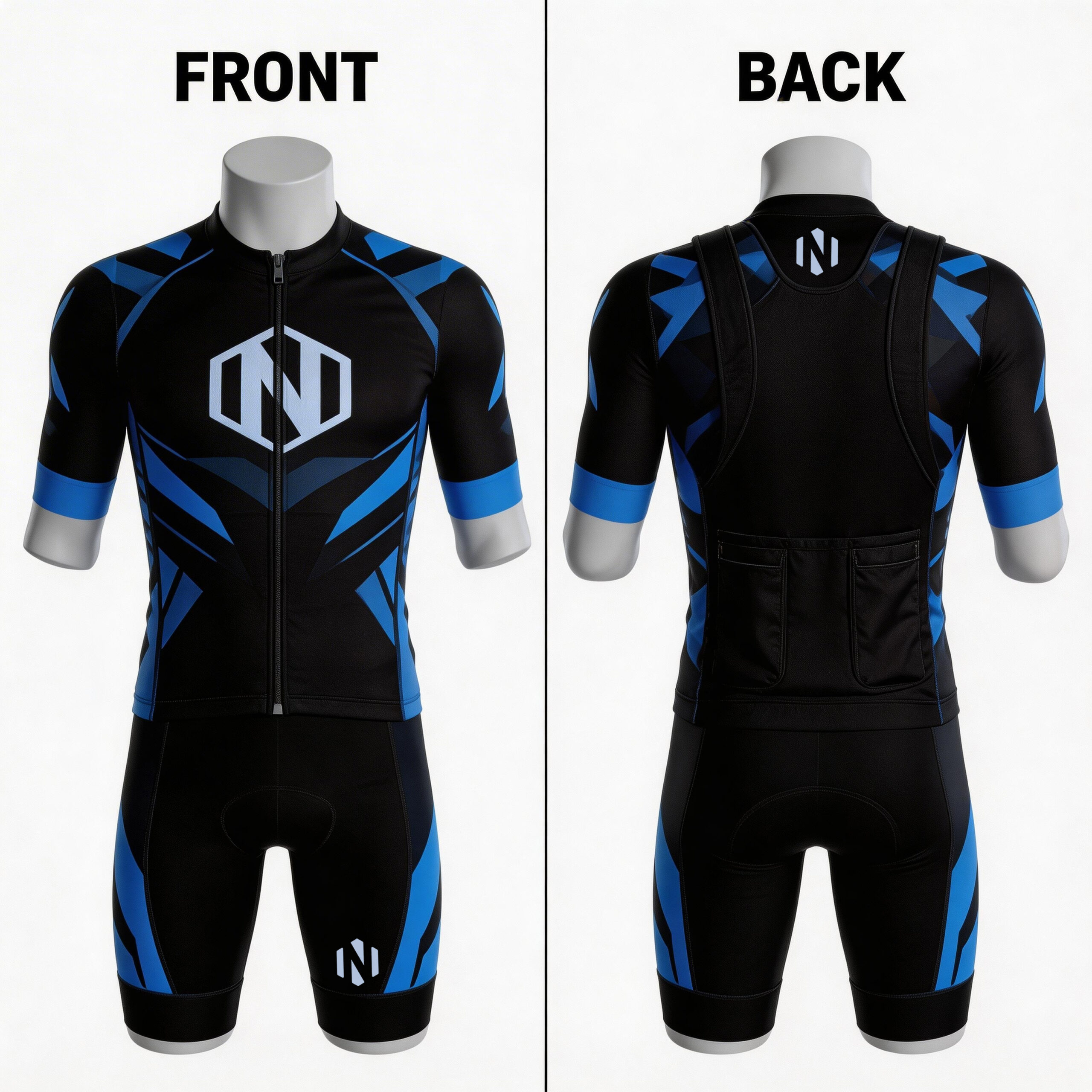 Nexxus Apex Nebula Carbon-Mesh Custom Cycling Bib Kit (Short-Sleeve Aerodynamic Jersey & Ergonomic Compression Shorts Set)